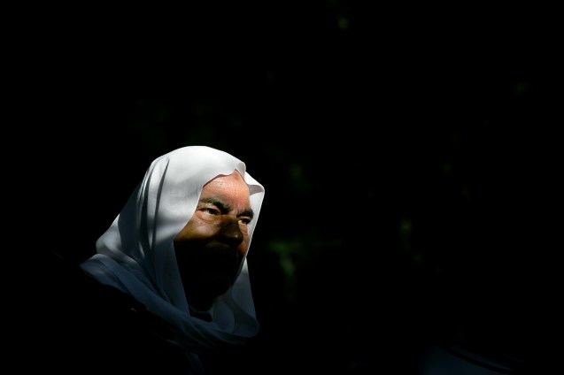 Hassan Haffar , cantor sirio no festival de musicas sagradas de fes . Fes , 03 de Junho de 2006 . @Enric Vives-Rubio