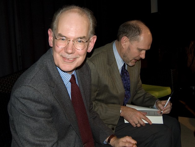 John Mearsheimer eStephen Walt (à esquerda) e autores do livro The Israel Lobby and U.S. Foreign Policy @Maarten Derkse