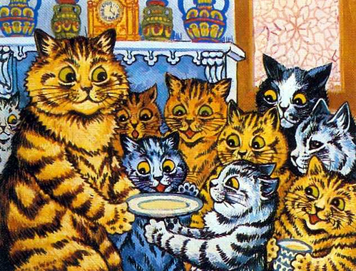 Um desenho de Louis Wain, antes da esquizofrenia. © endofthegame.net